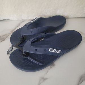 CROCS Classic PLATFORM Flip Flops W12-M10 Blue / Jibbitz Summer ‘22 Model